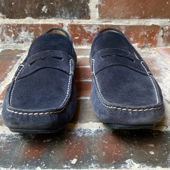 Authentic Ferragamo Driving Moccasin Penny Loafer in blue suede Size 9 m_66cf7f390a60d5f3db593649.jpg main image 2